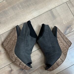 Stuart Weitzman Glover Stretch Wedge Platform Sandals Women's Sz 7.5